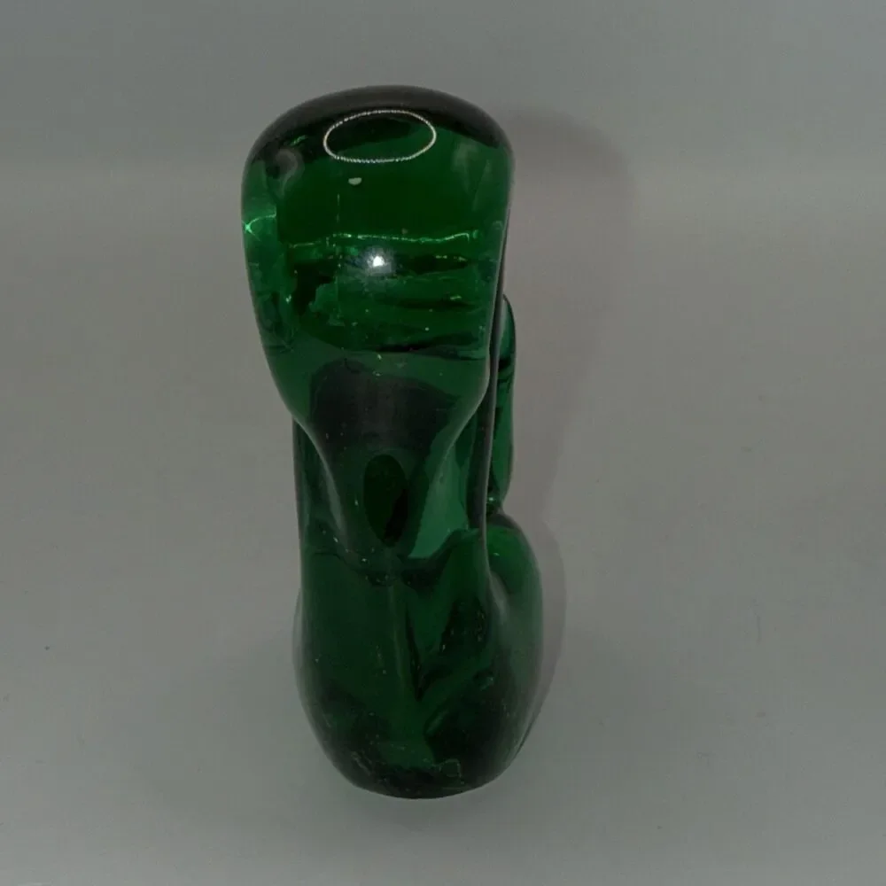 Hand Blown Art Glass Squirrel Light Green 3” x 2 1/2” Paperweight Figurine